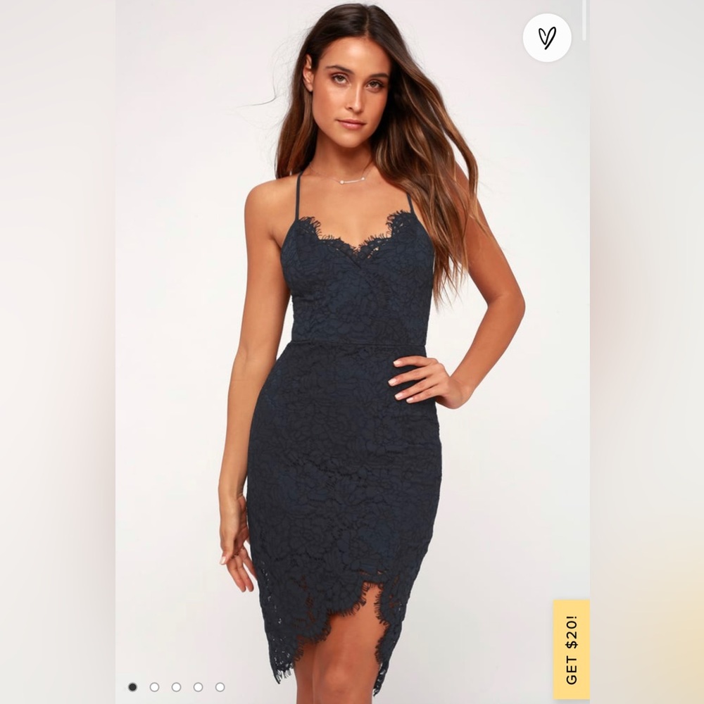 NWT Lulus Navy Lace Dress